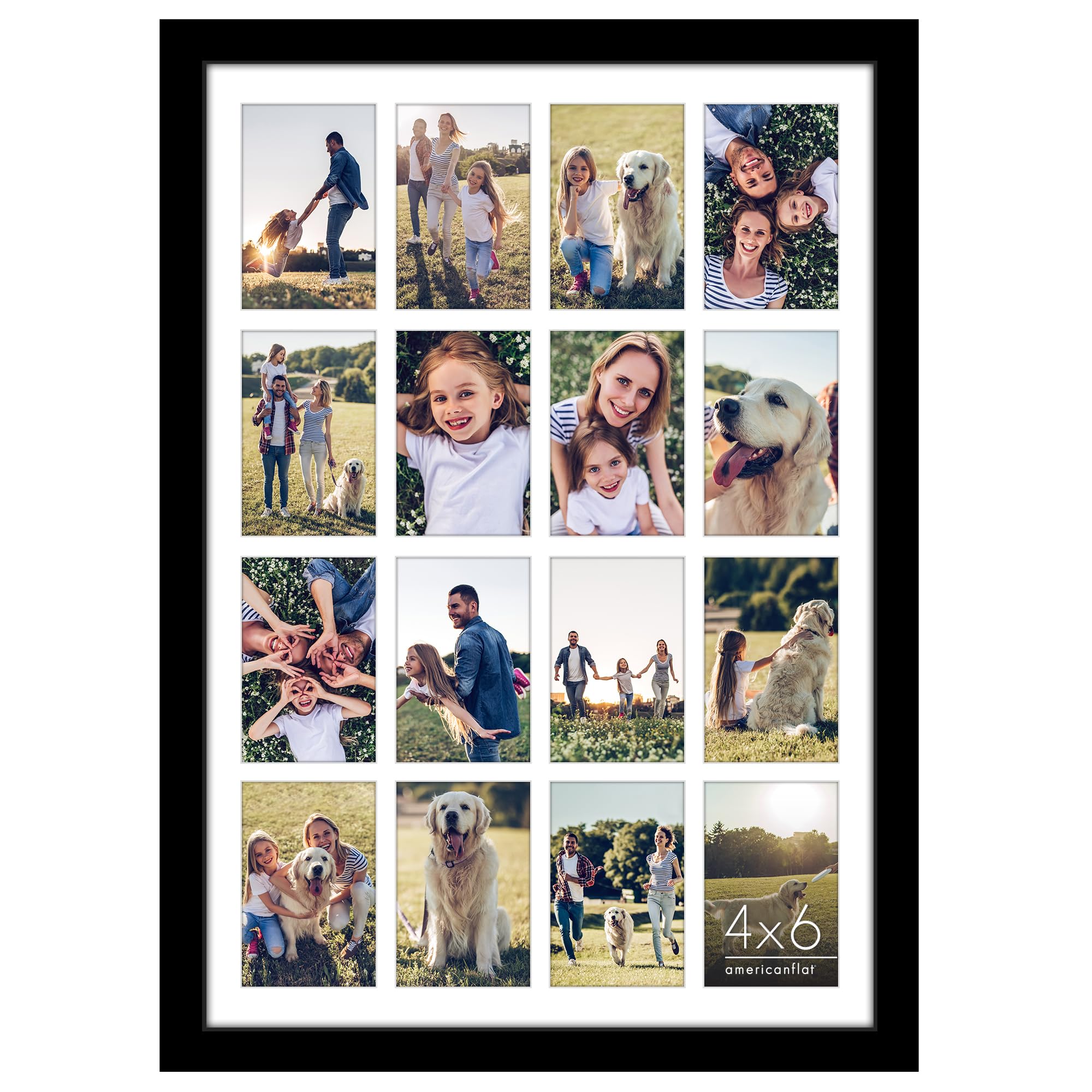 Americanflat collage frame with polished plexiglass front for crystal-clear viewing
