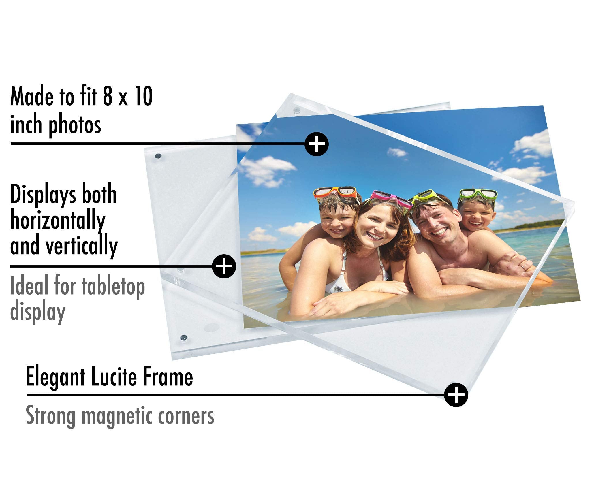 Americanflat double-sided acrylic frame with magnetic corners for easy photo swaps