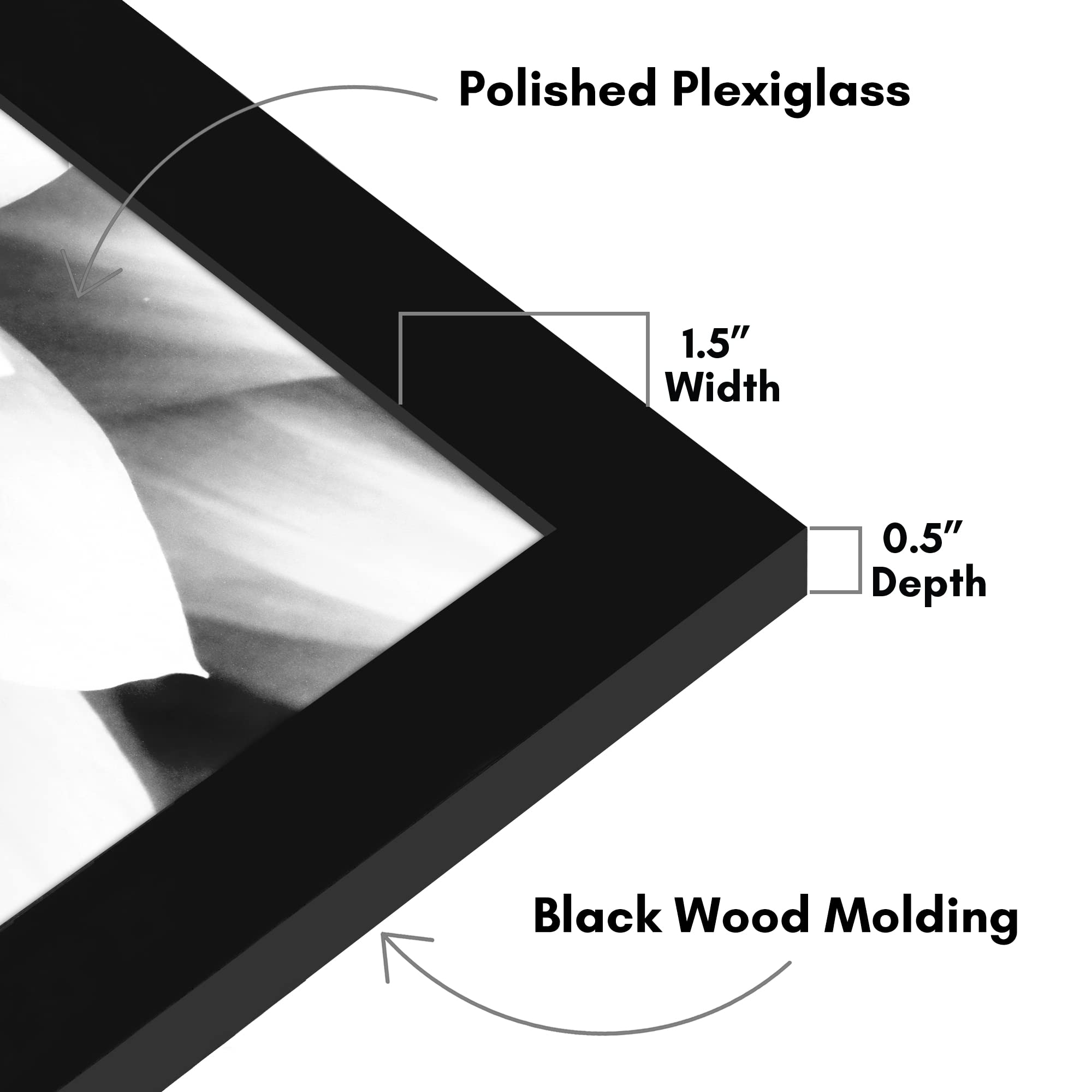 Engineered wood backboard provides sturdy wall mounting.