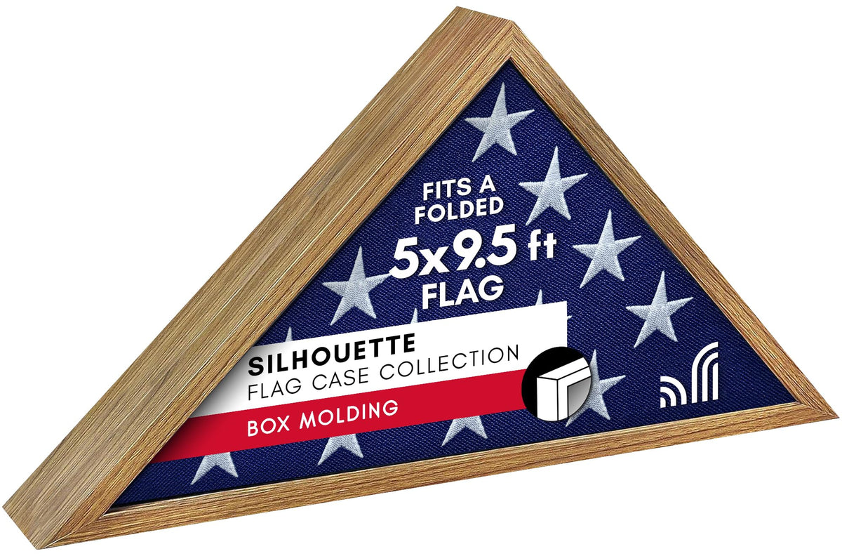 Americanflat flag case with barnwood finish for timeless display
