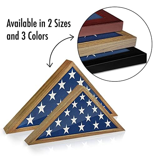 Americanflat plexiglass front protecting the folded flag