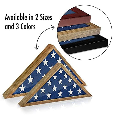 Americanflat plexiglass front protecting the folded flag
