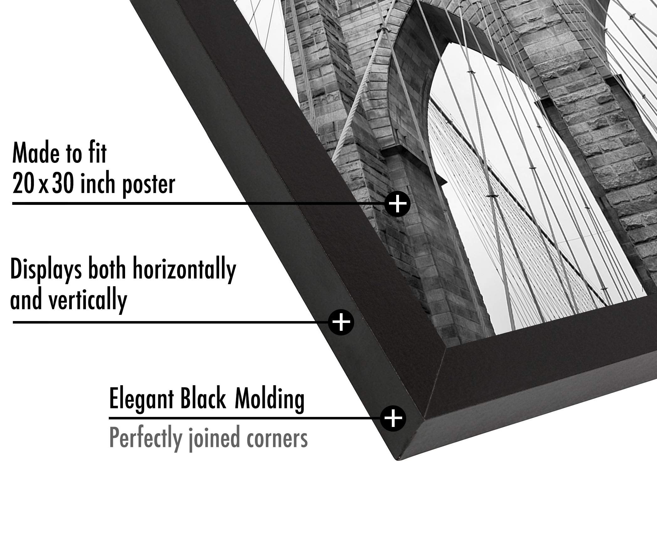 Americanflat frame with hardware for vertical or horizontal mounting