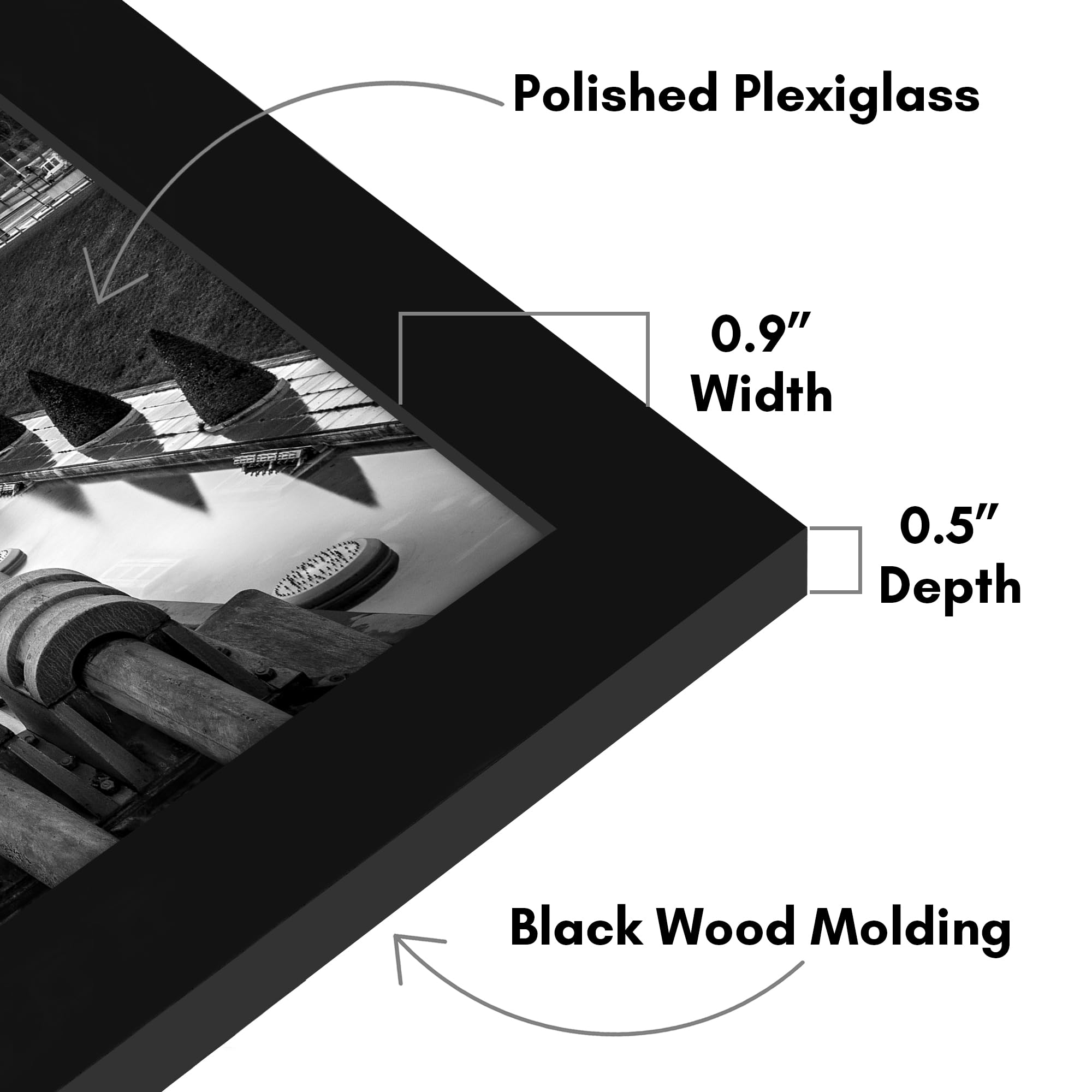 Americanflat hardware enables vertical or horizontal wall mounting.