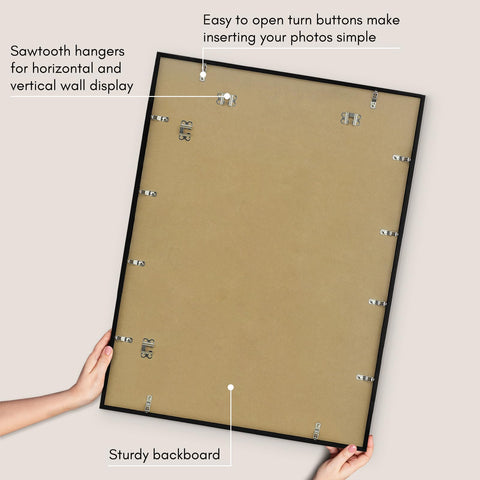 Americanflat frame turn points allow easy photo swaps.
