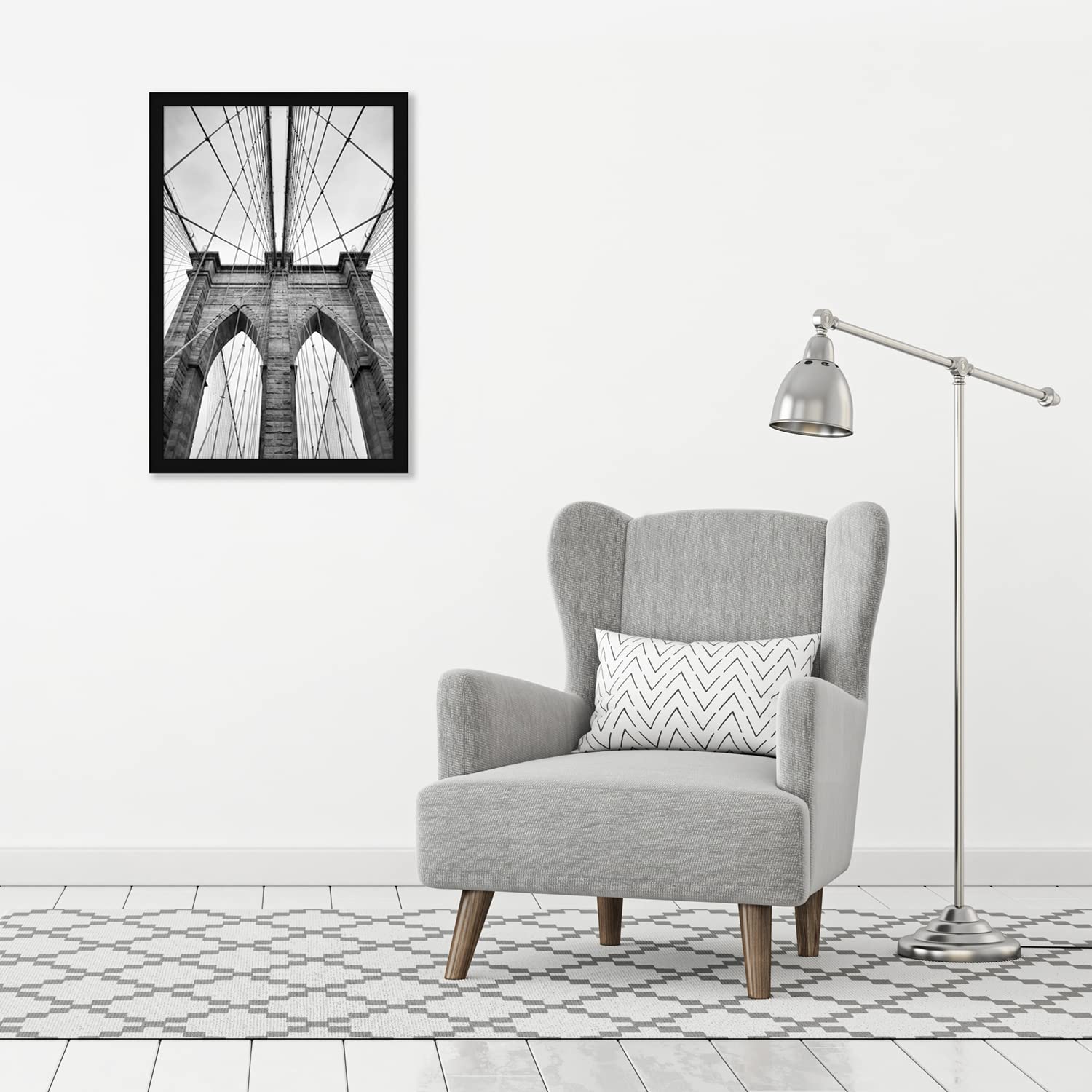 Frame mounted vertically or horizontally on a wall
