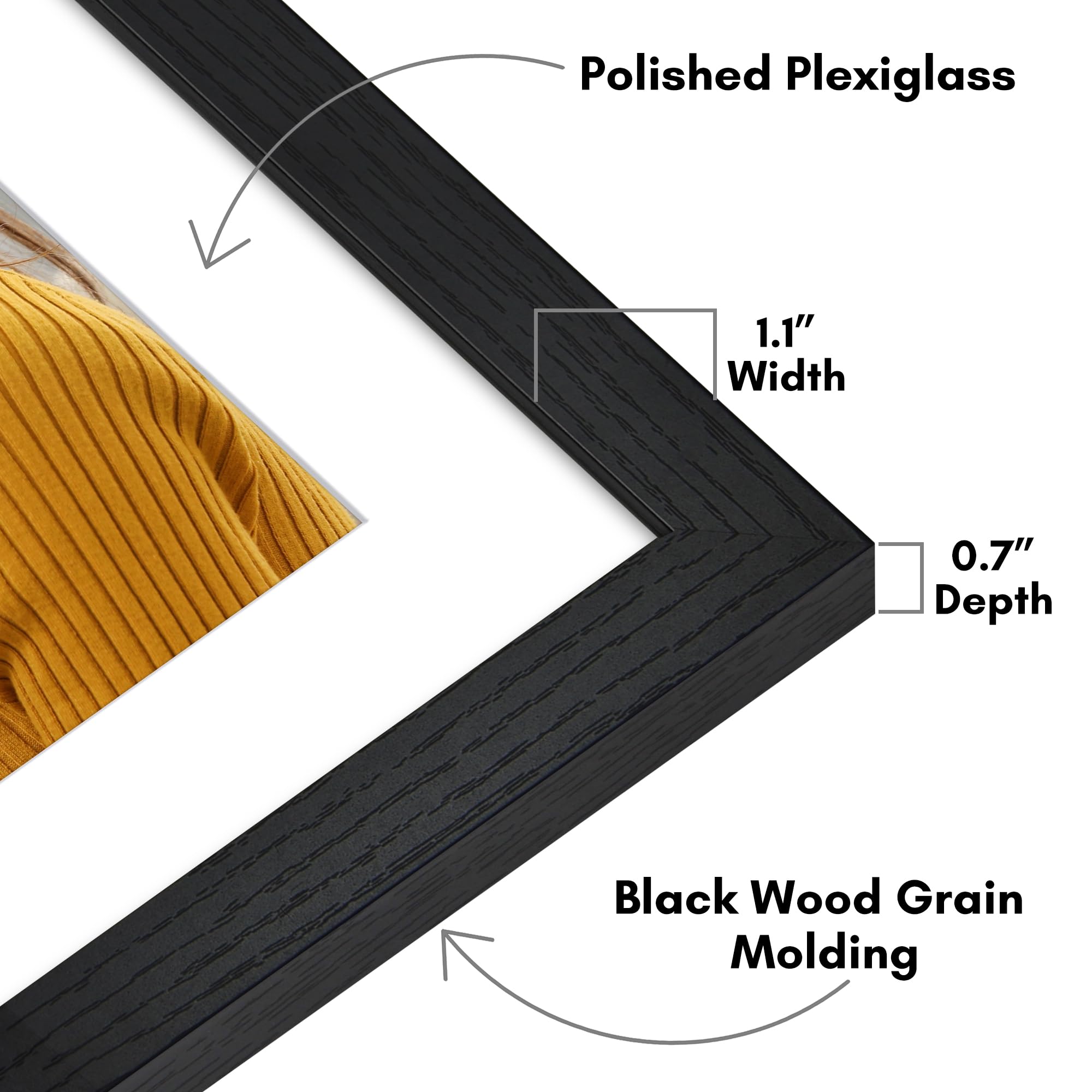 Frame displaying 12x16 image with mat option
