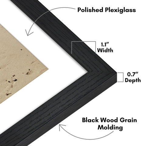 Americanflat frame with mat displays 16x24 neatly