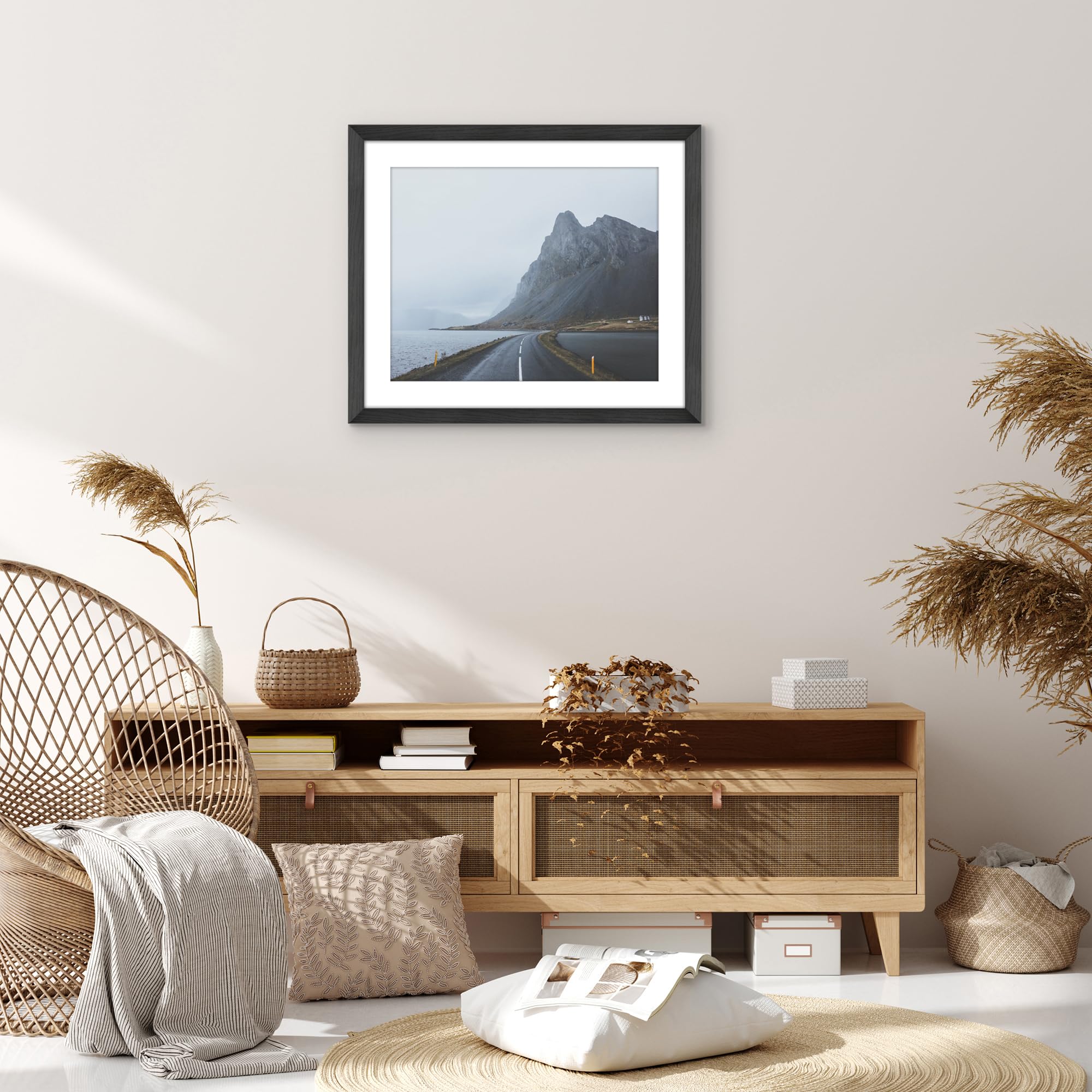 Black gallery-style frame with modern finish for any room
