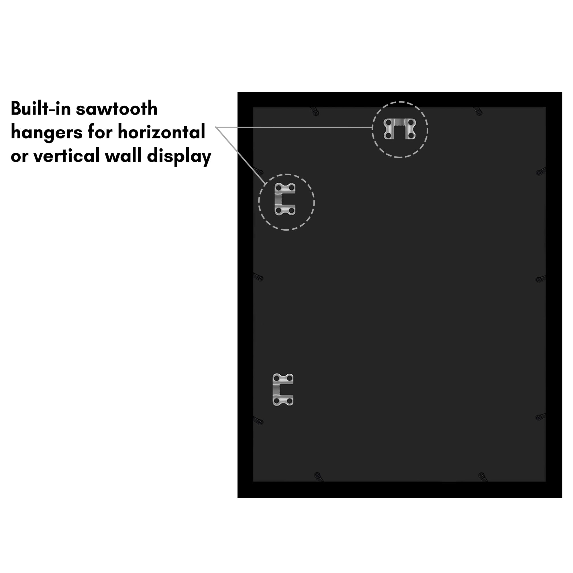 Americanflat gallery style frame complements photos with a timeless black finish.