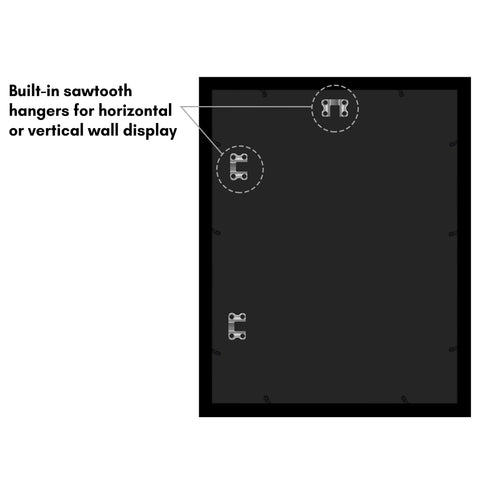 Americanflat gallery style frame complements photos with a timeless black finish.
