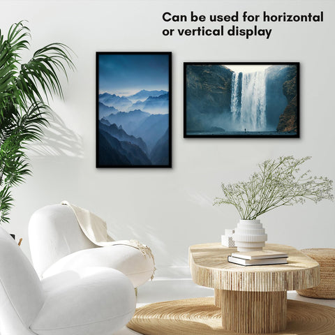 Americanflat gallery-style frame shown on wall with a timeless black finish.