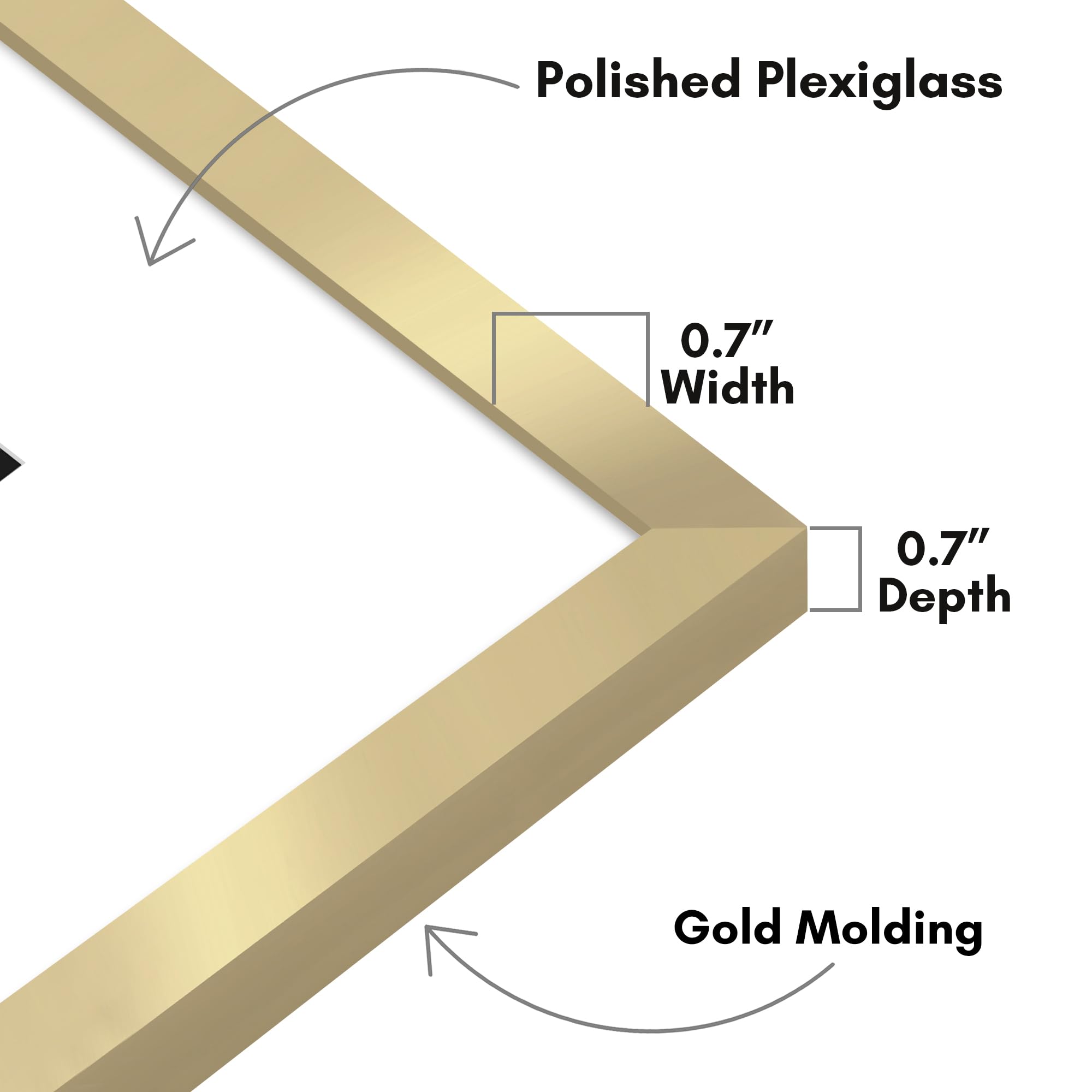 Americanflat gold square wall frame ready for gallery-style wall display.