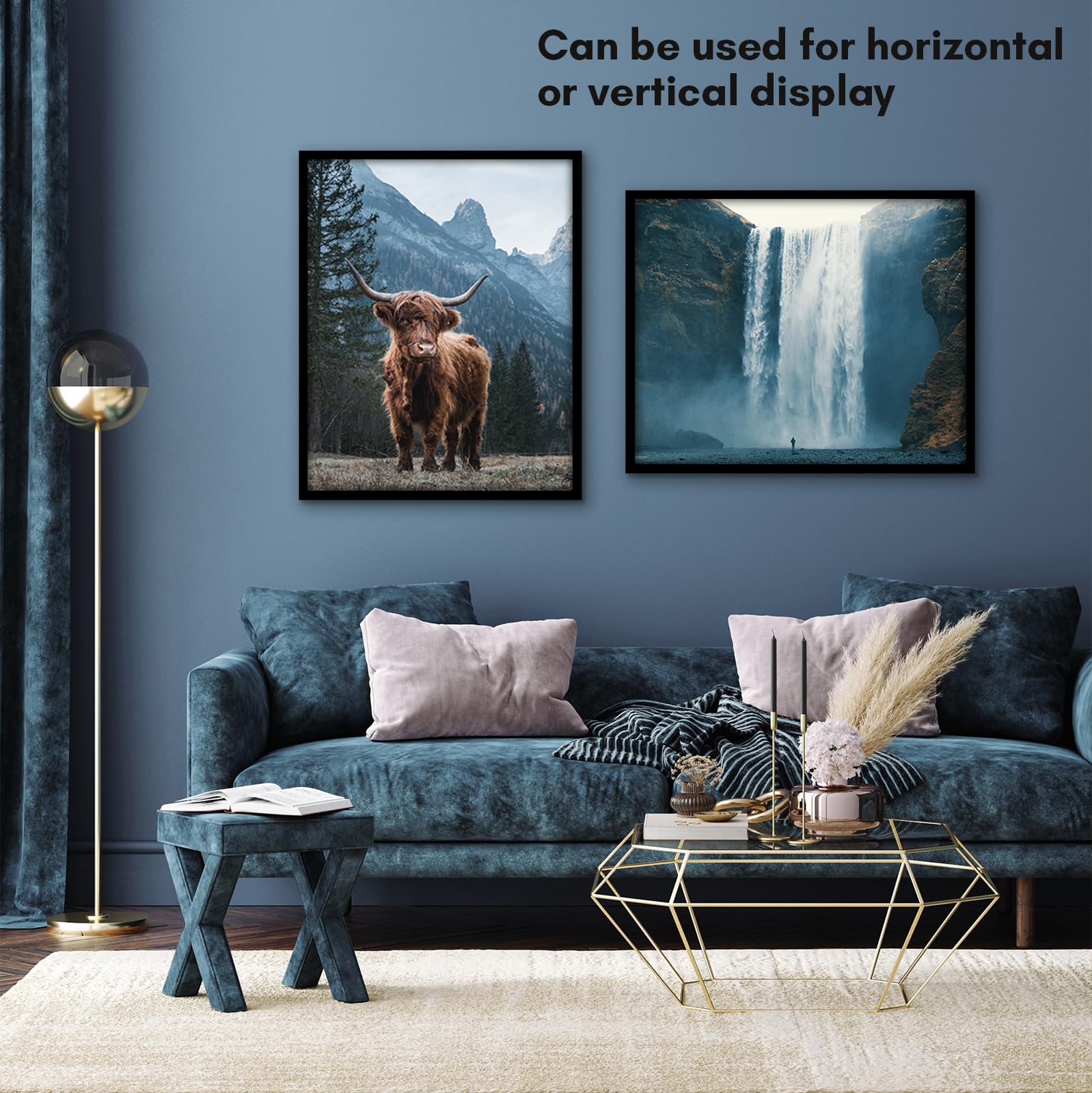 Americanflat hanging hardware included for vertical or horizontal mounting