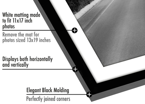 Americanflat frame with hardware for vertical or horizontal mounting.