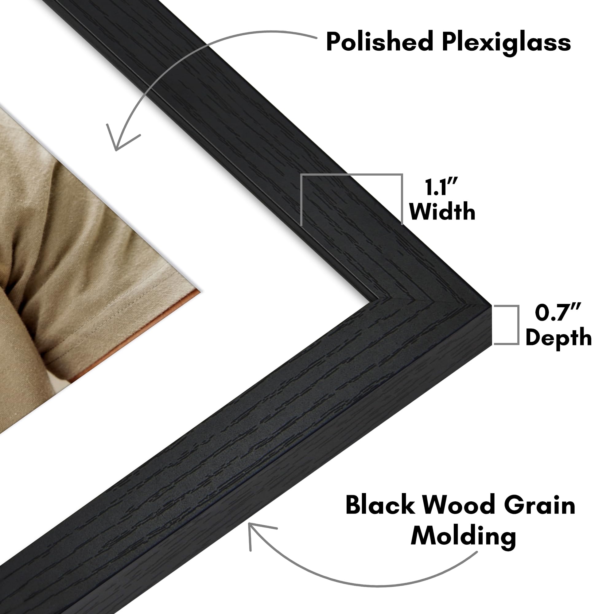 Hanging hardware supports vertical or horizontal wall mounting with ease