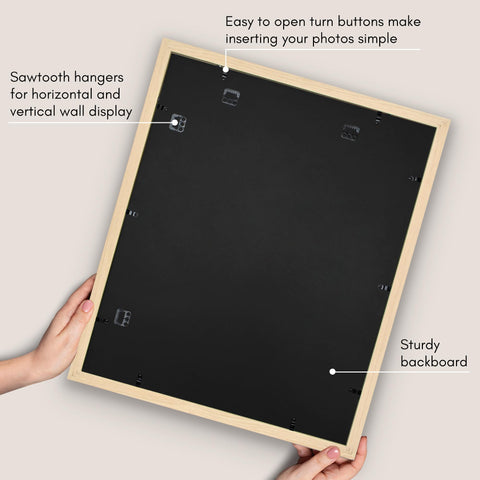 Americanflat frame includes vertical and horizontal hardware for easy wall mounting.