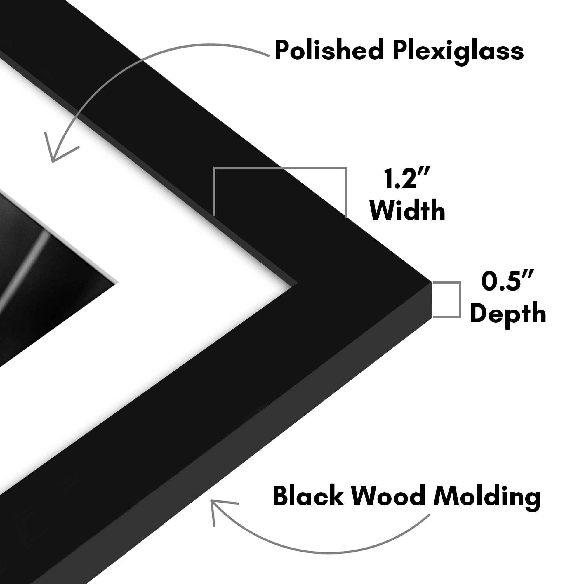 Hanging hardware supports vertical or horizontal wall layout