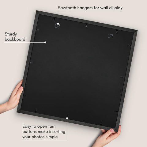 Americanflat Hudson frame black woodgrain finish complements any decor