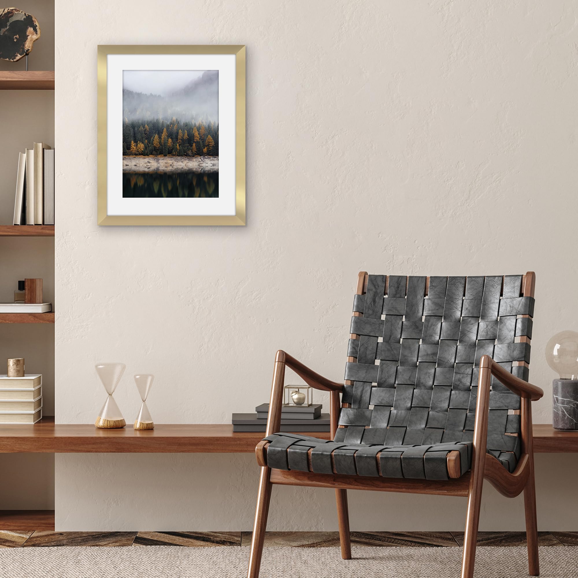 Americanflat Hudson Collection 1.1-inch gold border adds refined character