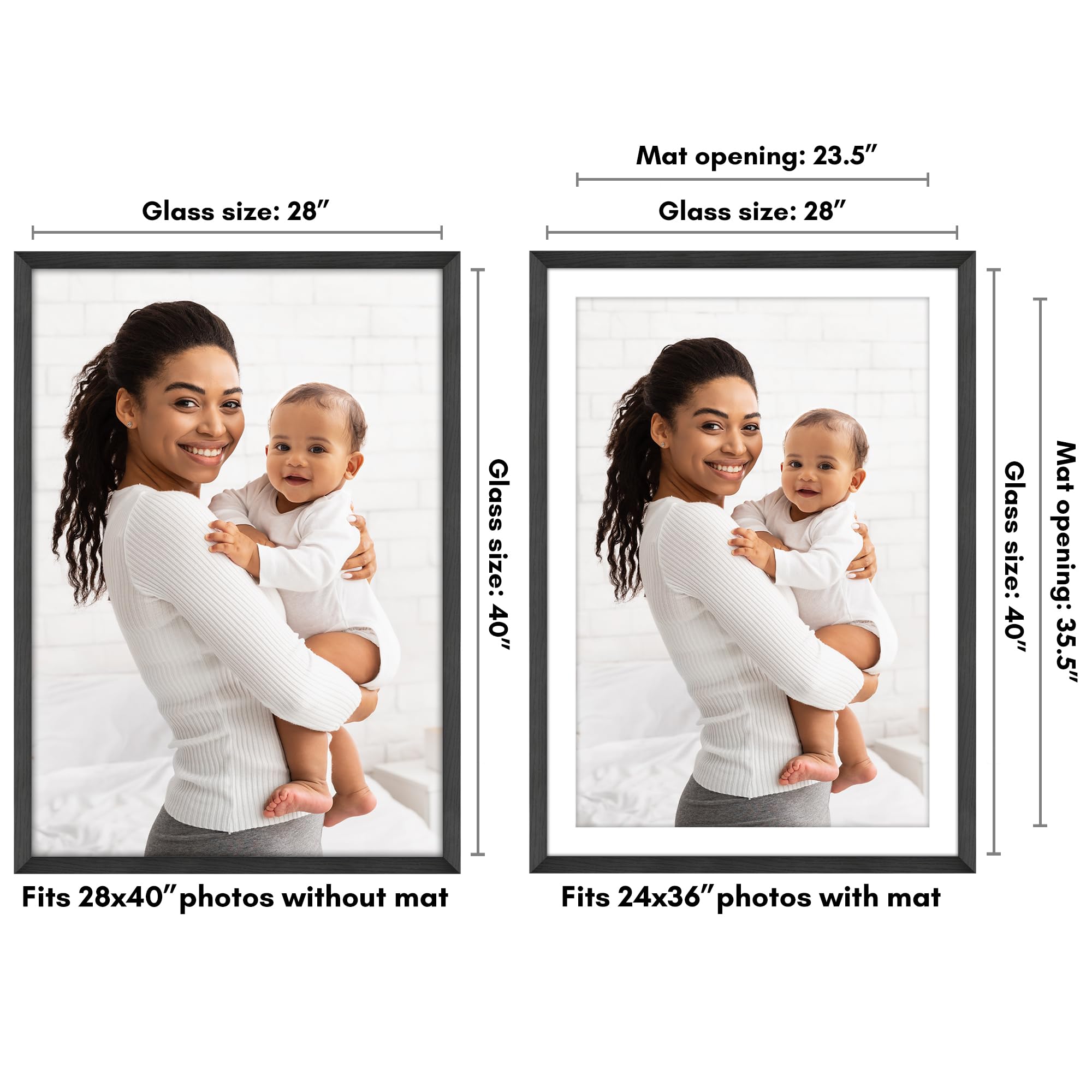 Americanflat Hudson Collection black frame ready for matting or direct display