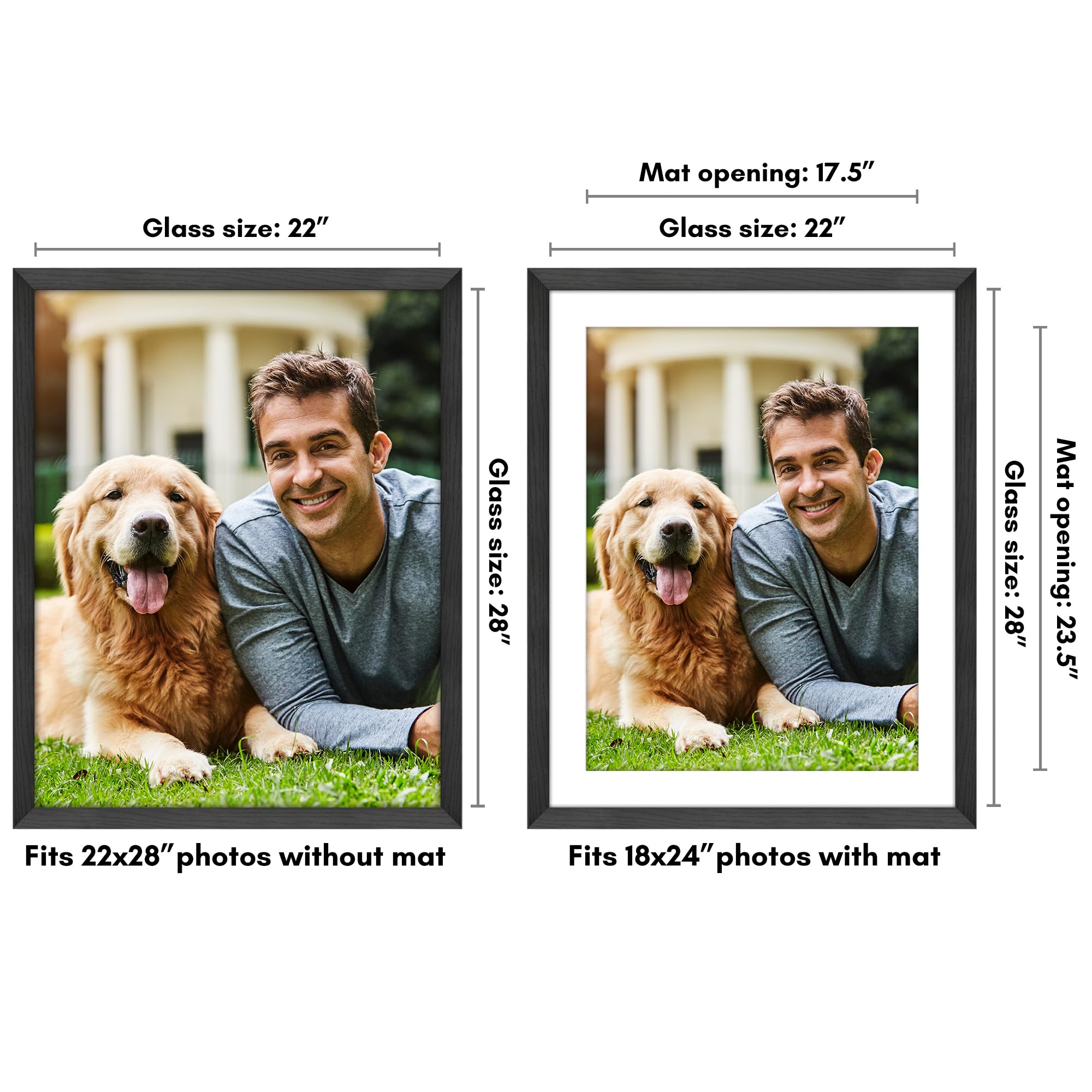 Americanflat Hudson Collection black frame with woodgrain-inspired finish for elegant photos.