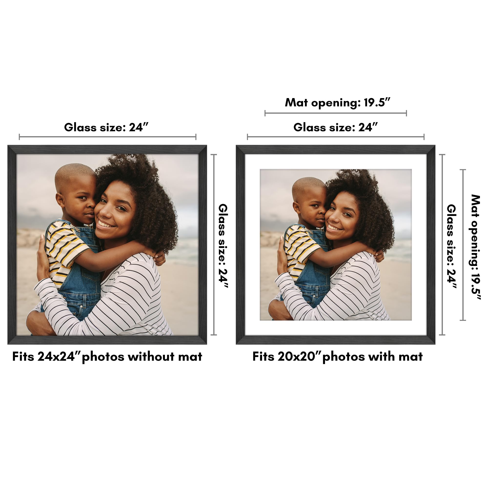 Americanflat Hudson frame with mat for a 20x20 display option
