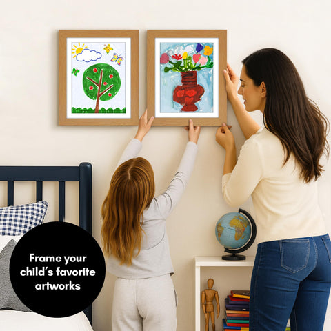 Americanflat frame with built-in storage holding up to 100 art pieces