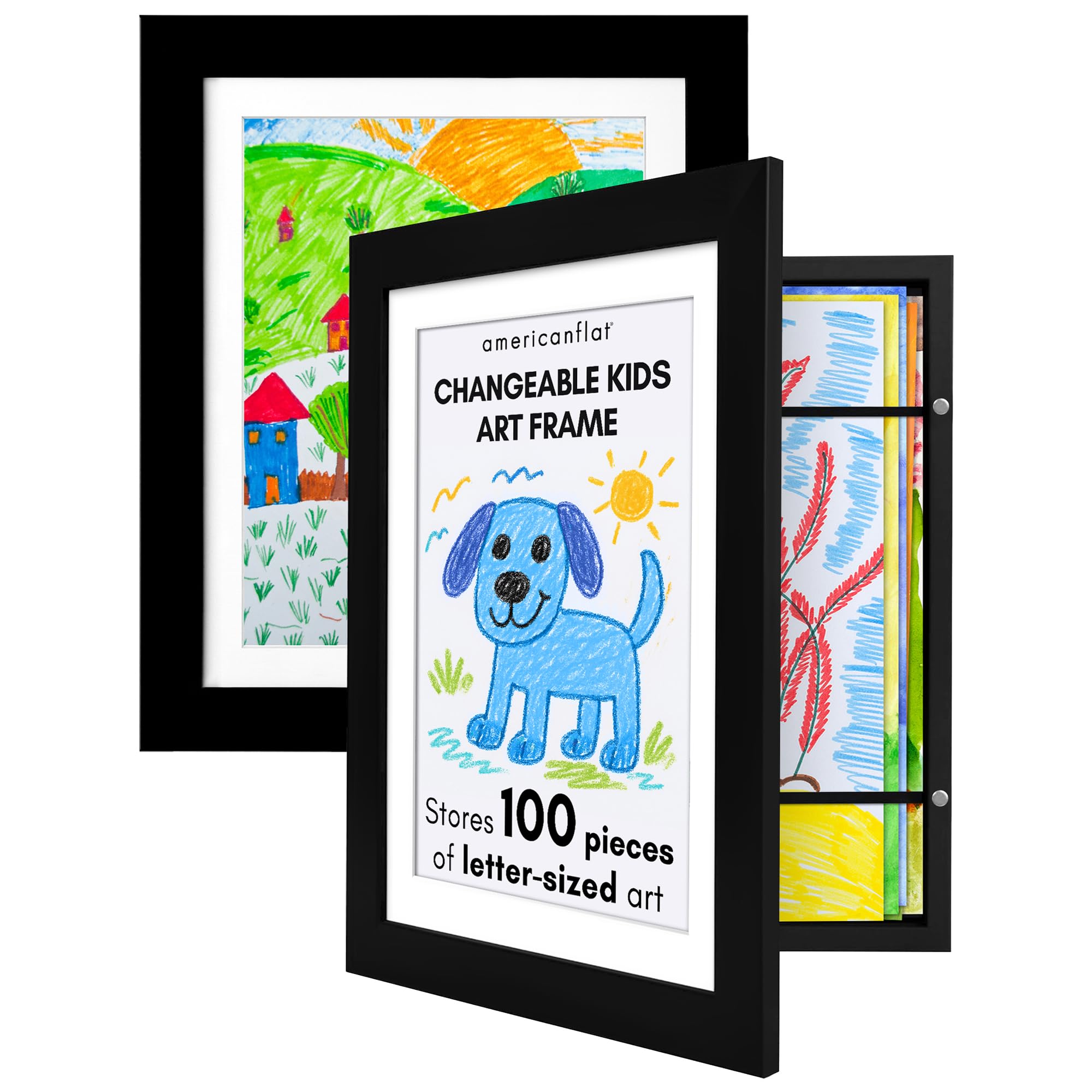 Americanflat My Mini Masterpiece: magnetic door frame enabling easy art swaps and display.