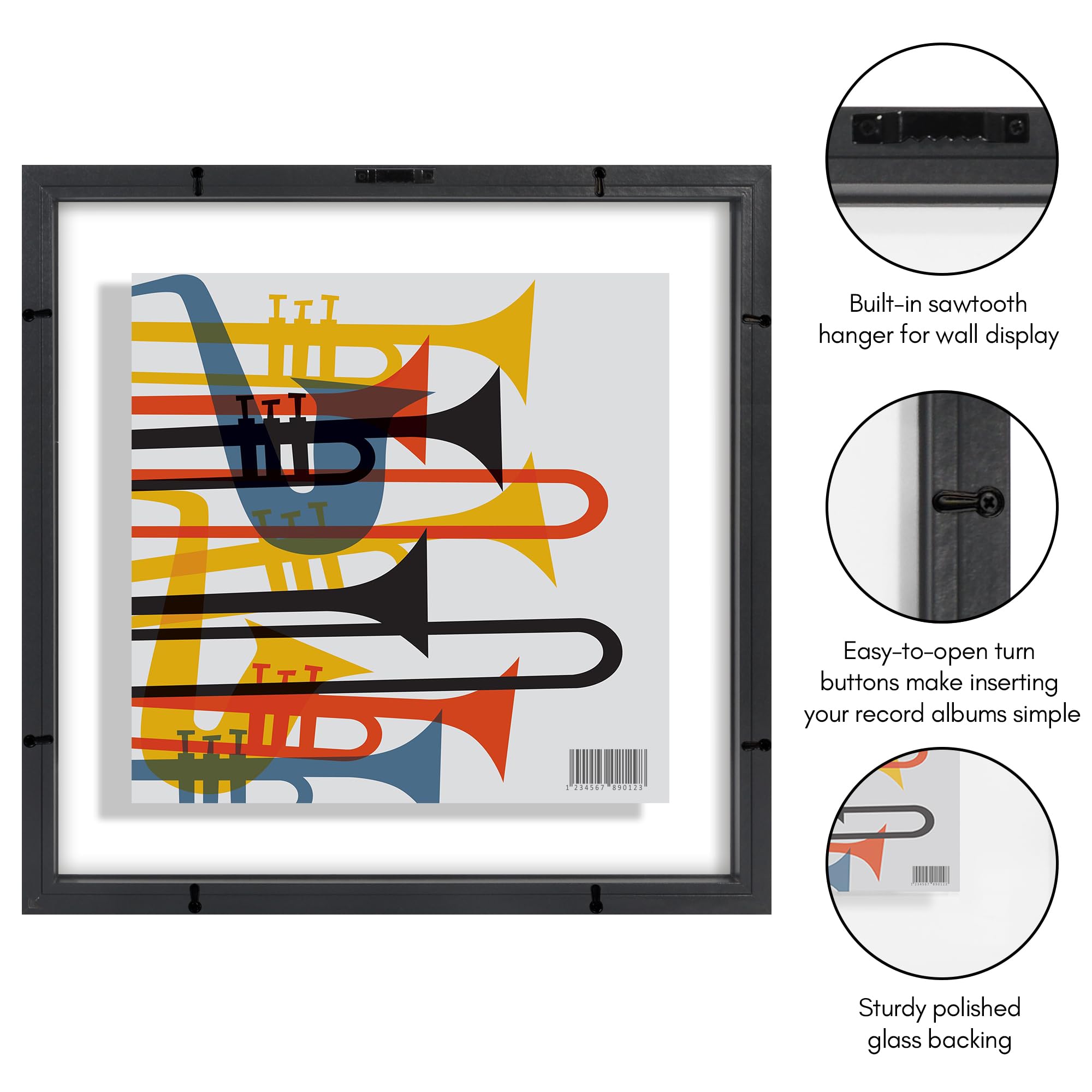 Americanflat plexiglass backing provides secure support with a sleek backdrop.
