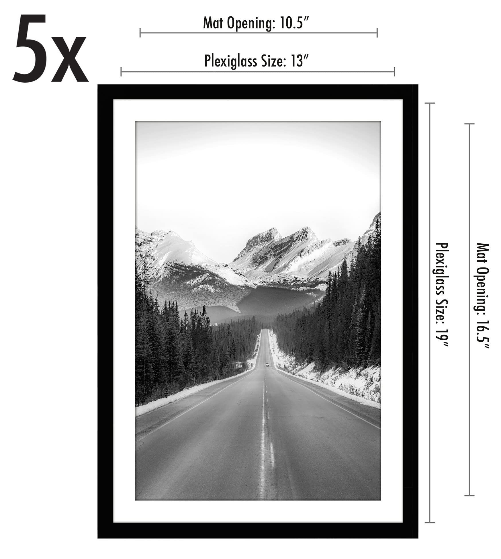 Americanflat five-piece black frame set for versatile wall gallery.