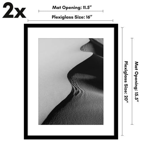Americanflat set of 2 black frames for versatile wall displays.