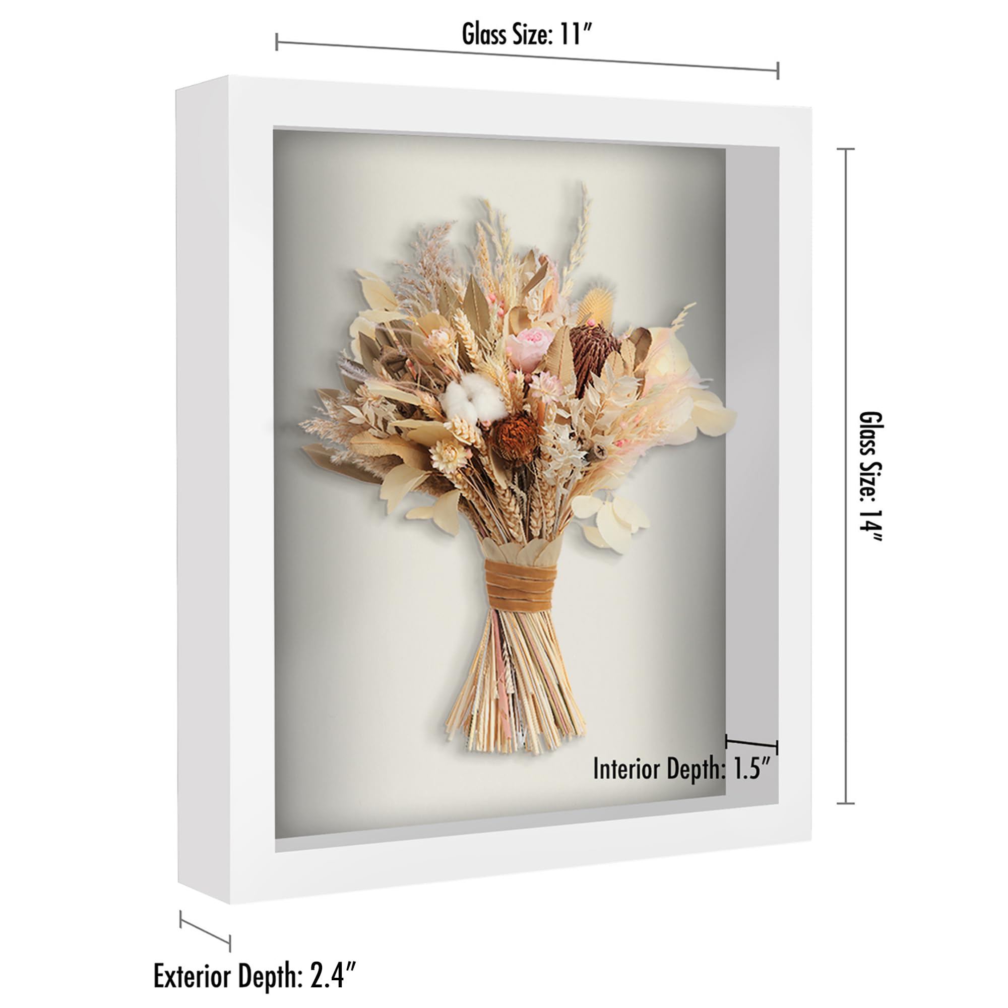 Americanflat shadow box side view showing deep display depth for keepsakes.