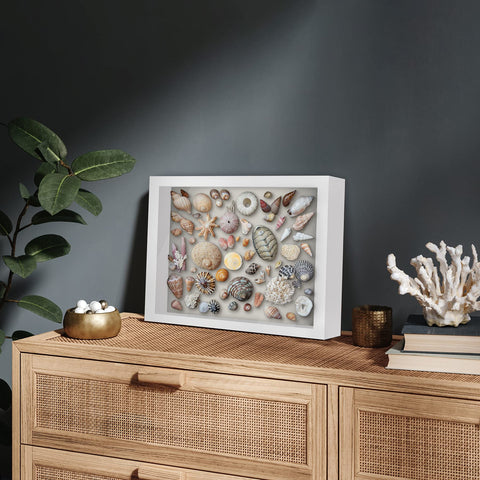 Americanflat wall-hanging hardware enables vertical or horizontal display.