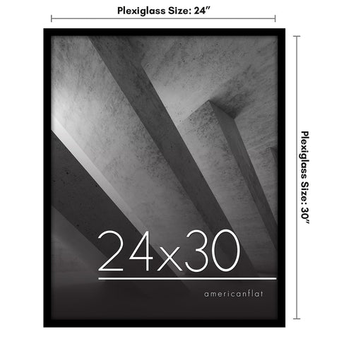Americanflat slim black frame with modern molding for wall display
