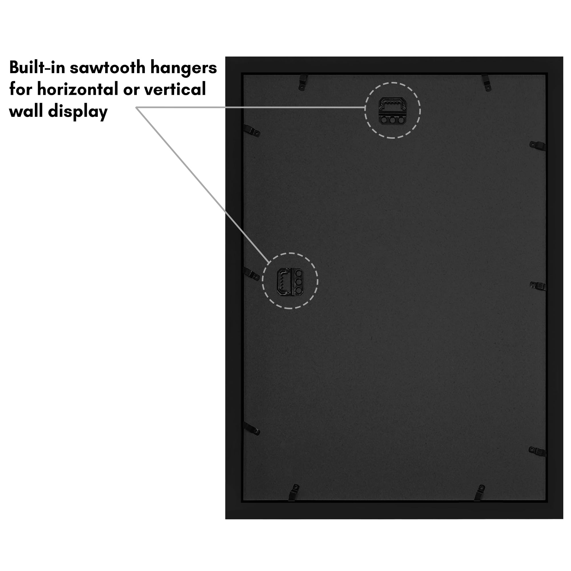 Americanflat sturdy backboard keeps memories securely in place on the wall.