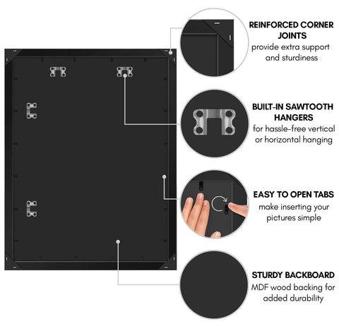 Americanflat frame includes a sturdy backboard to keep memories secure.