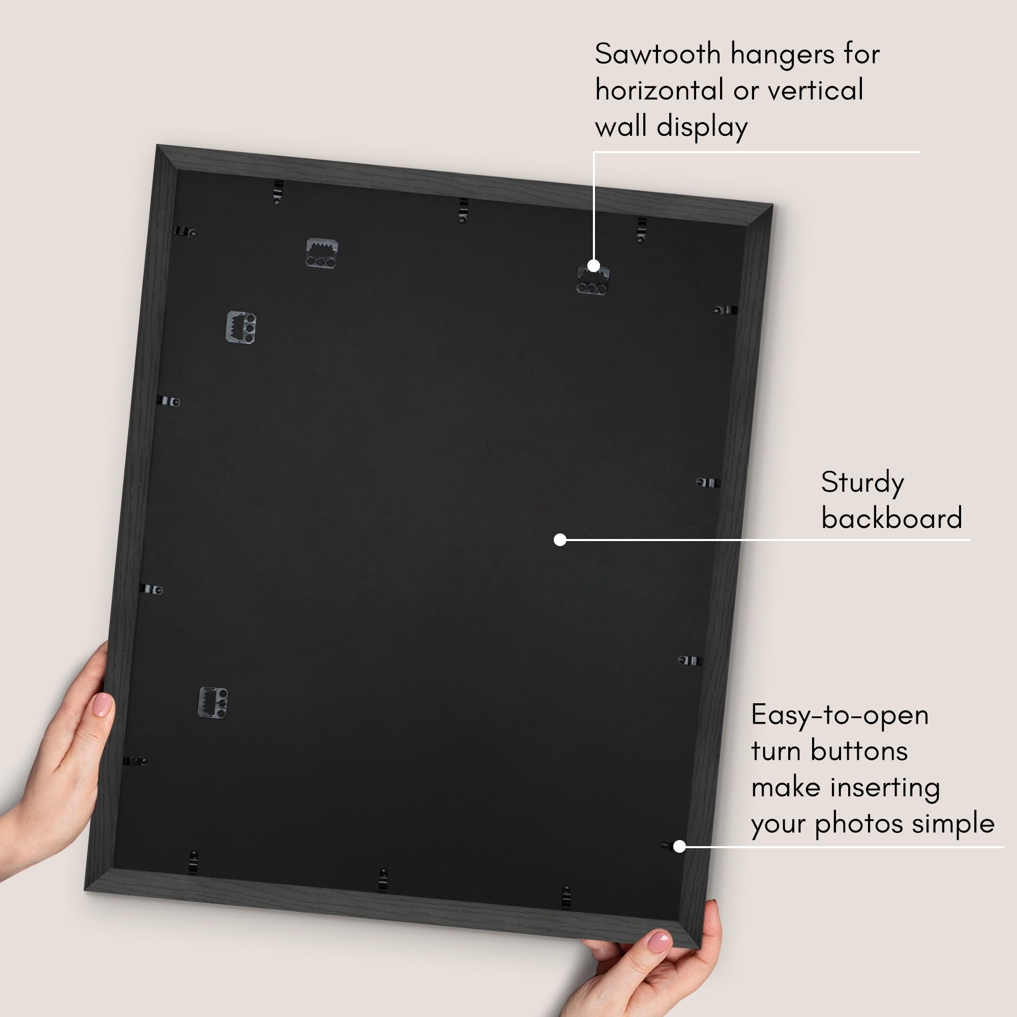 Back view showing turn buttons for quick photo swaps.