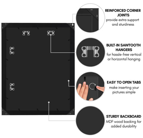 Turn buttons on the Americanflat frame enable easy photo swaps