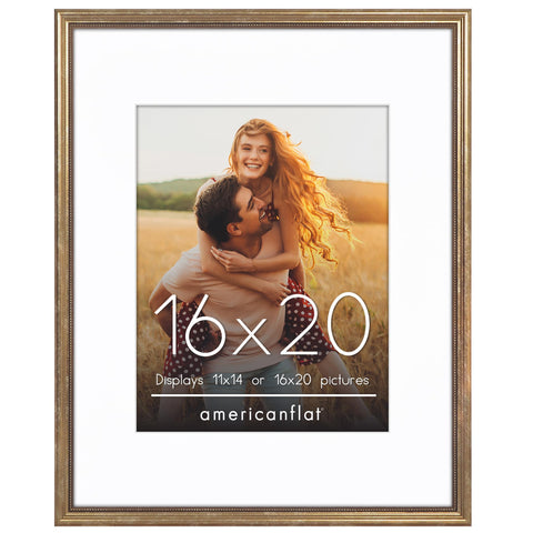 Americanflat vintage frame 16x20 with beaded accents enhances wall display