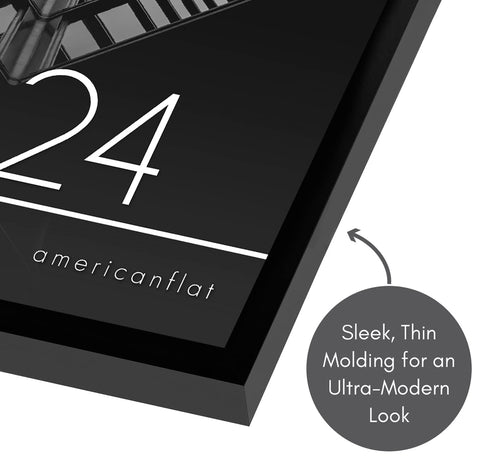 Americanflat wall display frame enhances posters and photos with a timeless black finish.