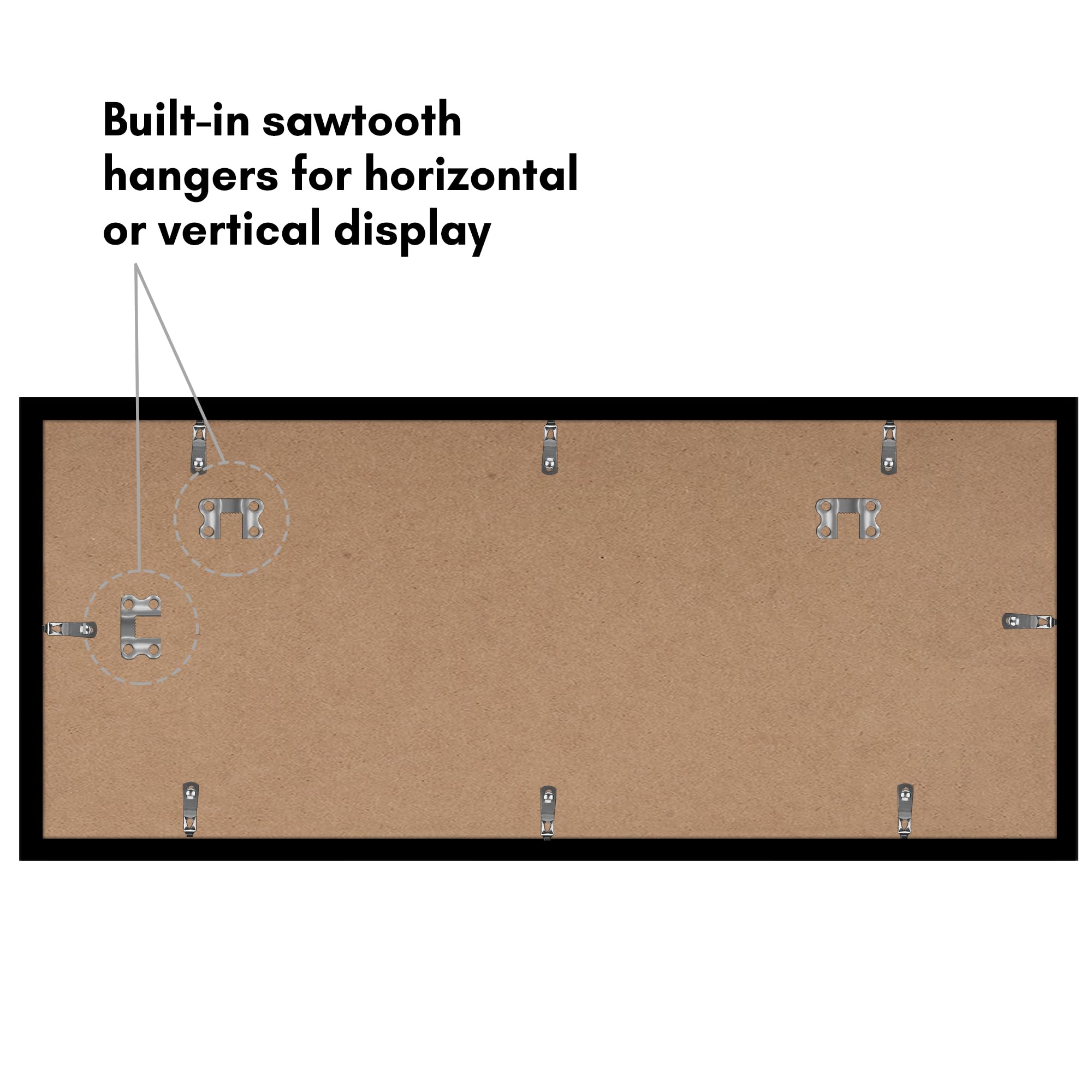 Americanflat black finish frame mounted on wall, elegant and timeless.