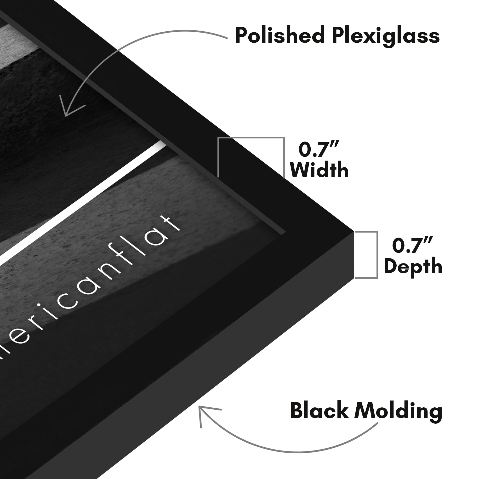 Americanflat frame with hanging hardware included for versatile mounting