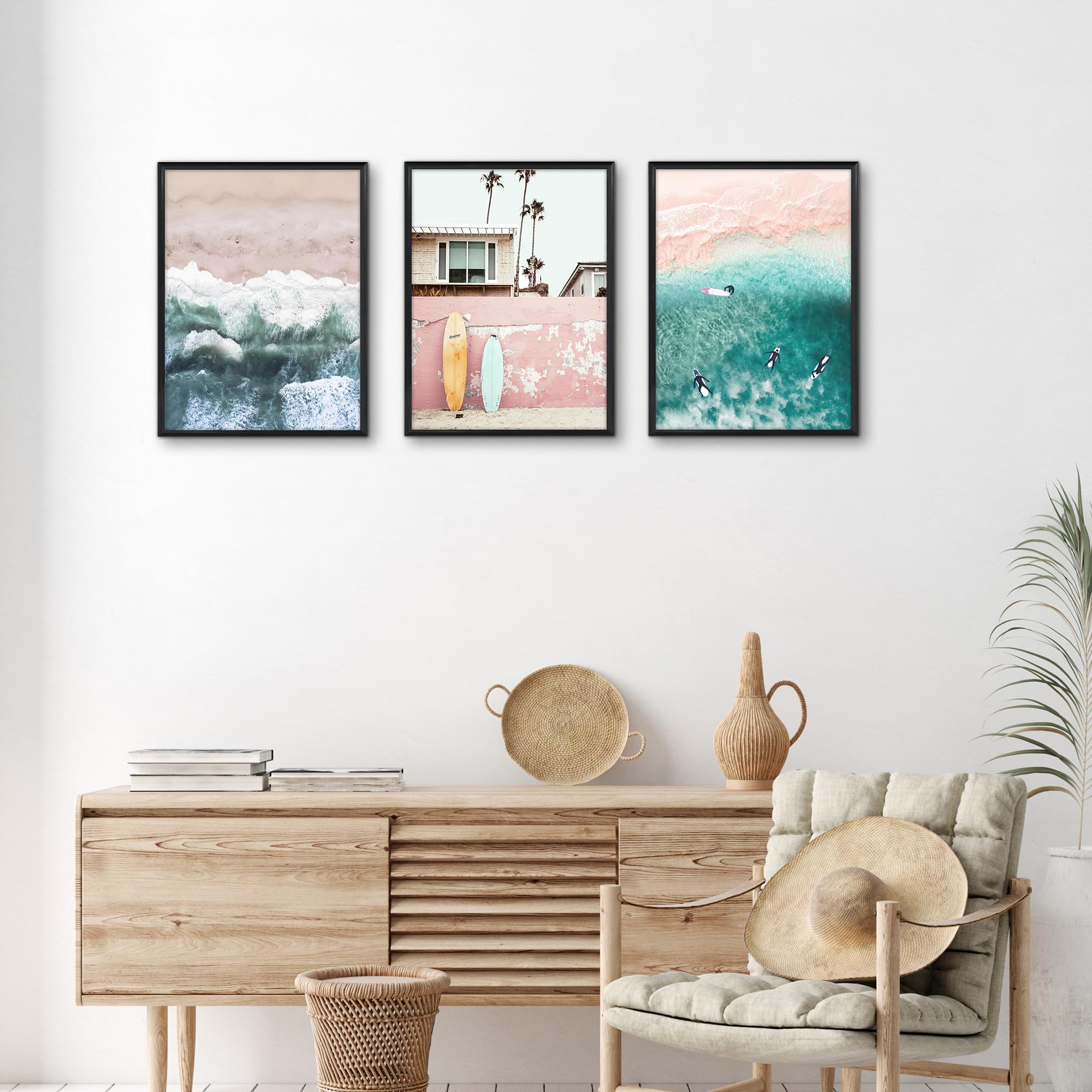 Americanflat frames mounted for vertical or horizontal wall layouts.