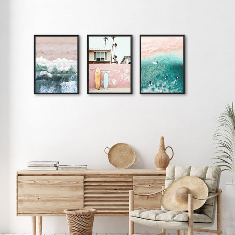 Americanflat frames mounted for vertical or horizontal wall layouts.