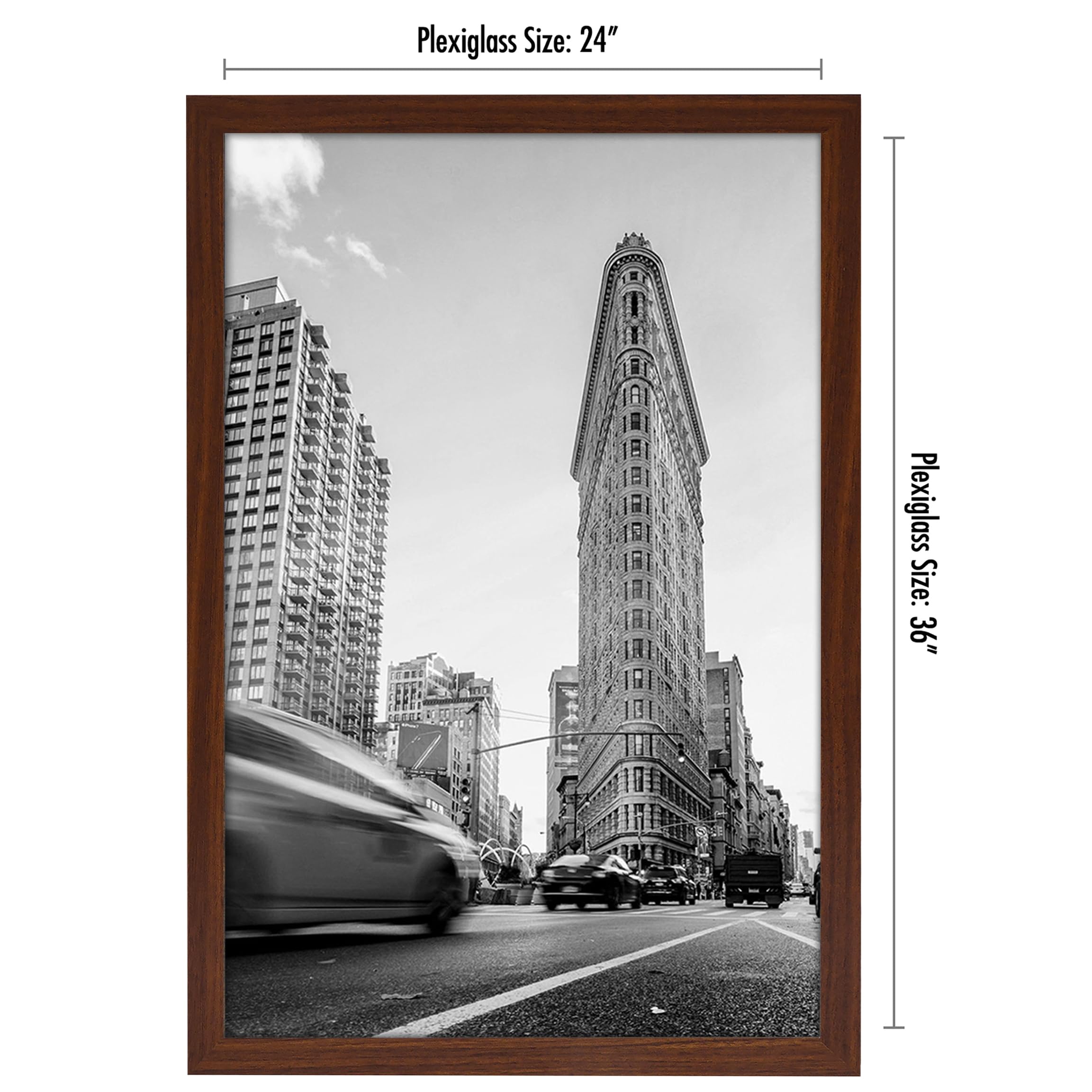 Frame features a wide molding suitable for oversized posters