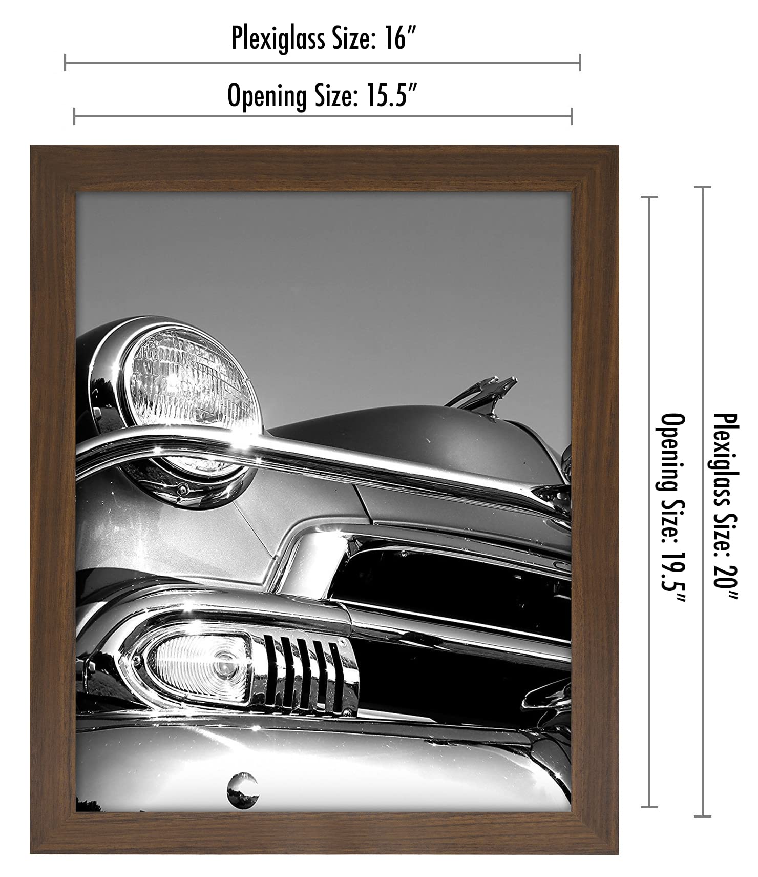 Americanflat wide molding engineered wood frame enhances oversized photos with refined presence