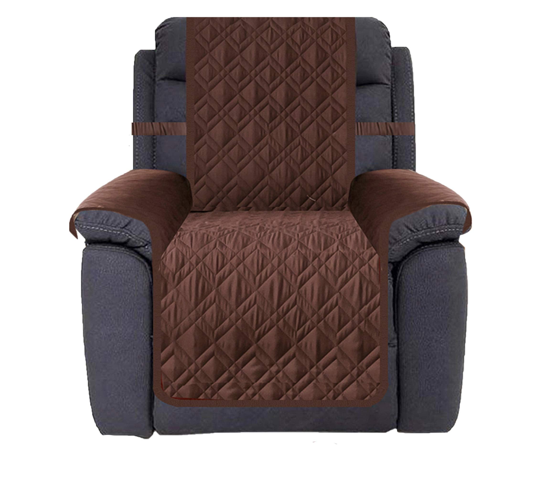 Ameritex recliner cover close-up, showing waterproof nonslip fabric for pets and kids.