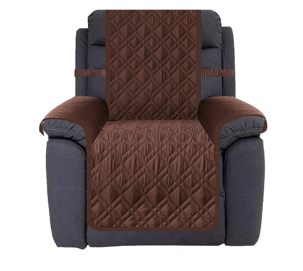 Ameritex recliner cover close-up, showing waterproof nonslip fabric for pets and kids.