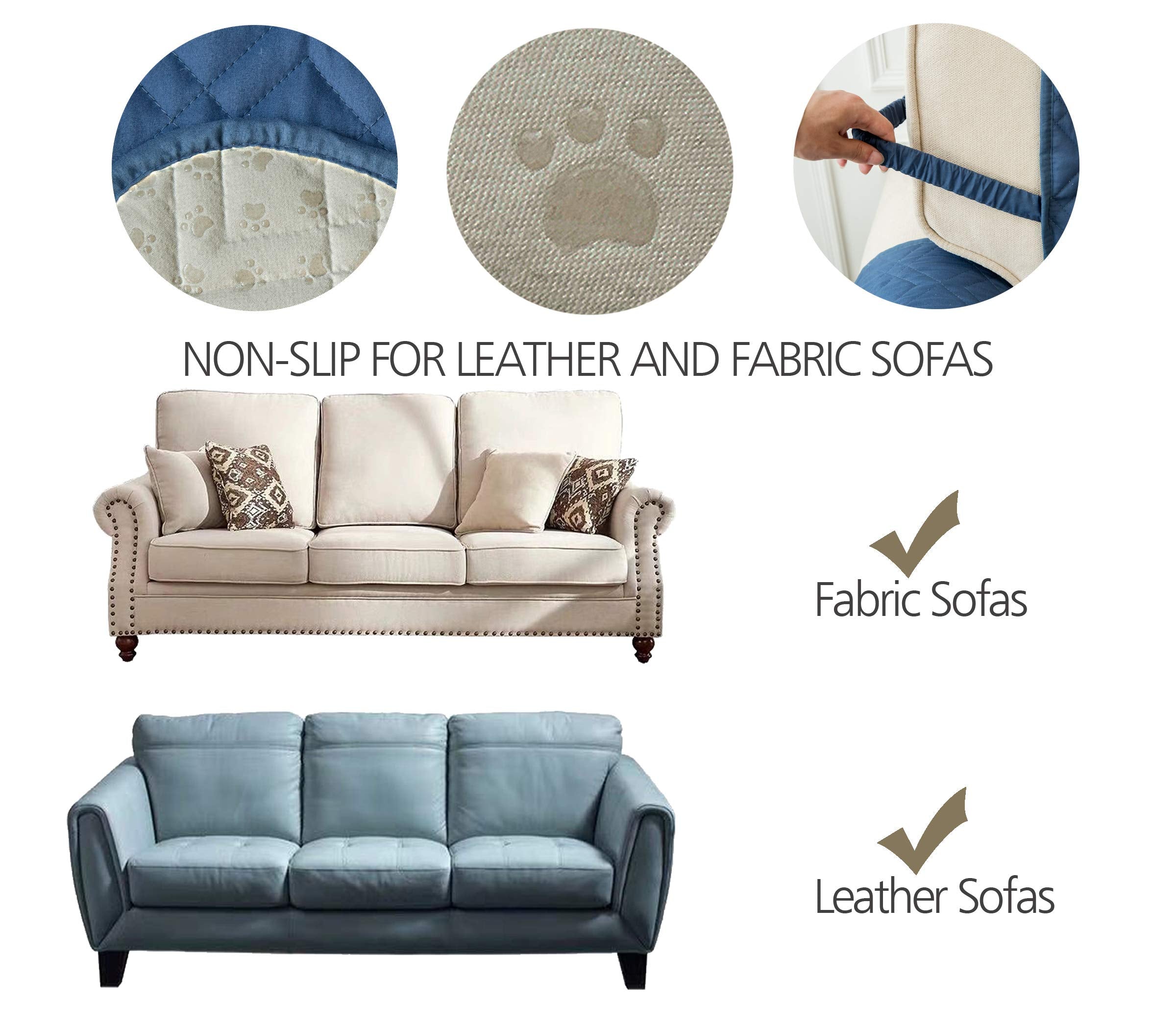 Ameritex blue recliner cover in a living room setup for daily use.